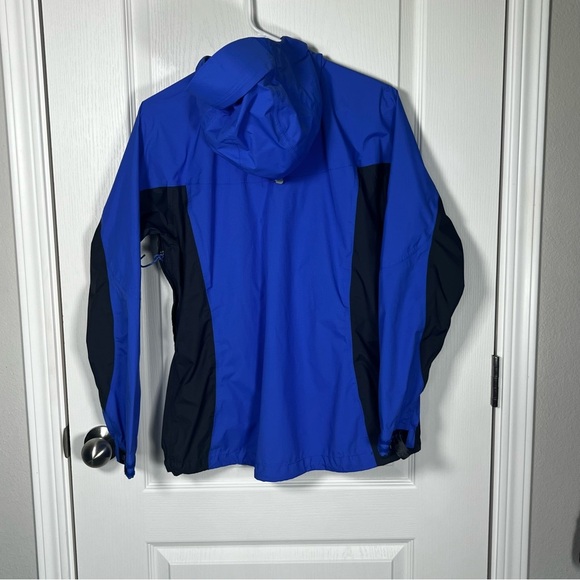 L.L. Bean Rain Jacket Womens Blue Black Windbreaker Hooded Light Size Small - Picture 2 of 14